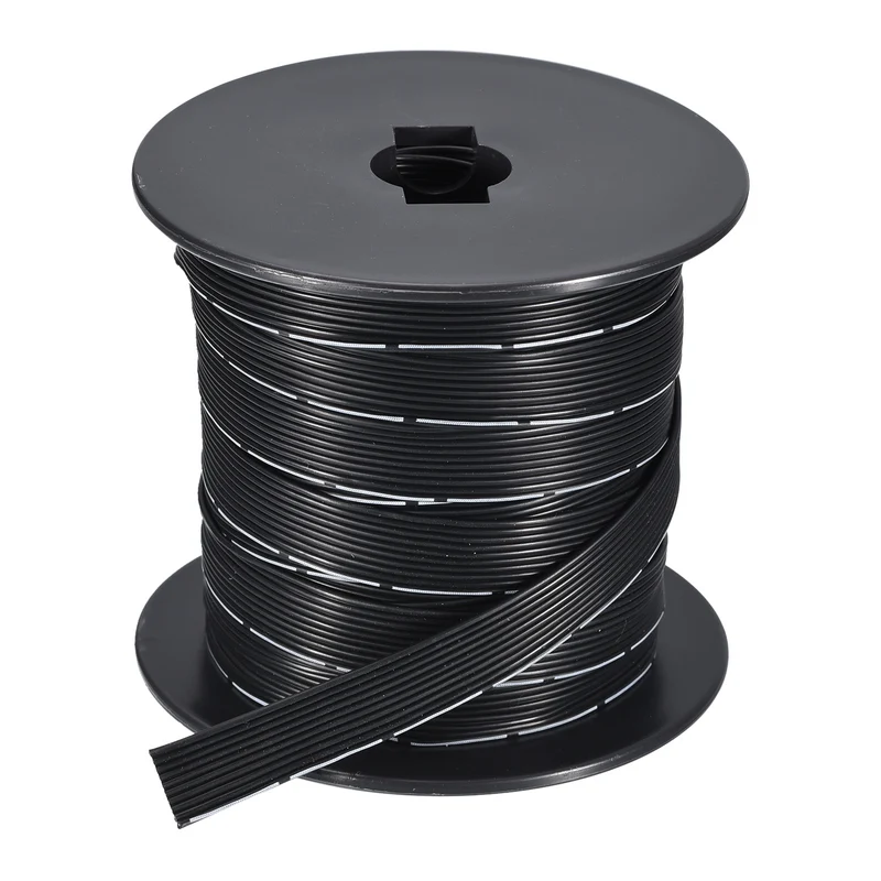 28AWG Ribbon Cable Silicone Wire 10Pin 28 Gauge Ribbon Wire Flat Silicone Cable 15m/50ft Black Stranded Tinned Copper Wire