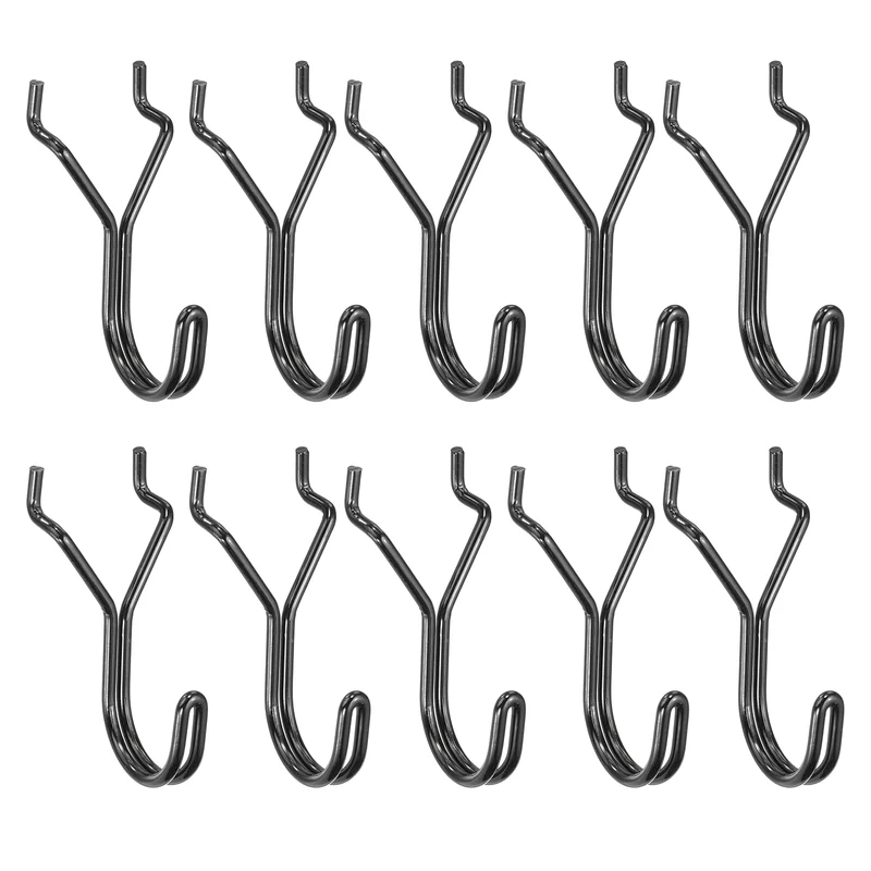 10Pcs Stainless Steel Pegboard Hook 25mm/0.98" Hole Spacing J-Hooks