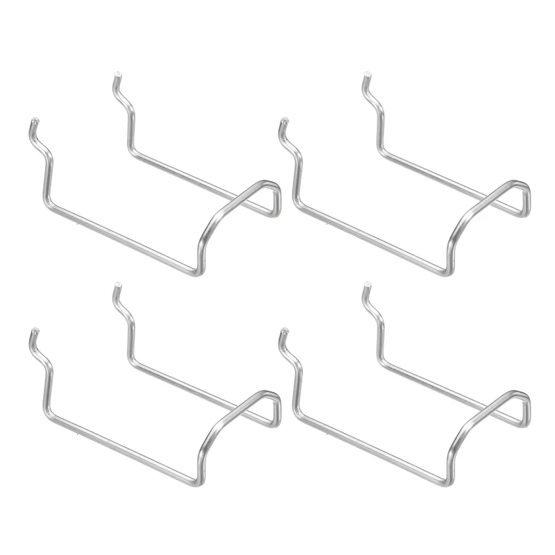 4Pcs Metal Pegboard Drill Hooks 95mm/3.74" Utility Holder, Silver