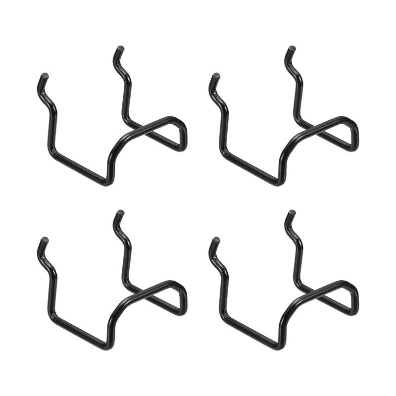 4Pcs Metal Pegboard Drill Hooks 55mm/2.17" Utility Holder, Black