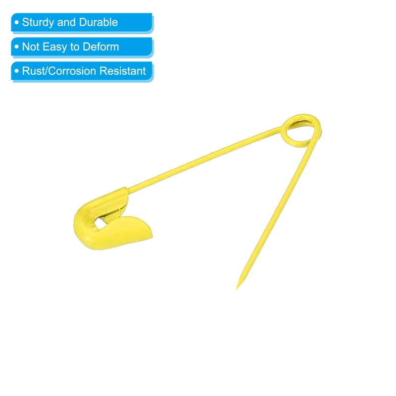 Safety Pins 0.98 Inch Metal Small Sewing Pins Yellow 100Pcs