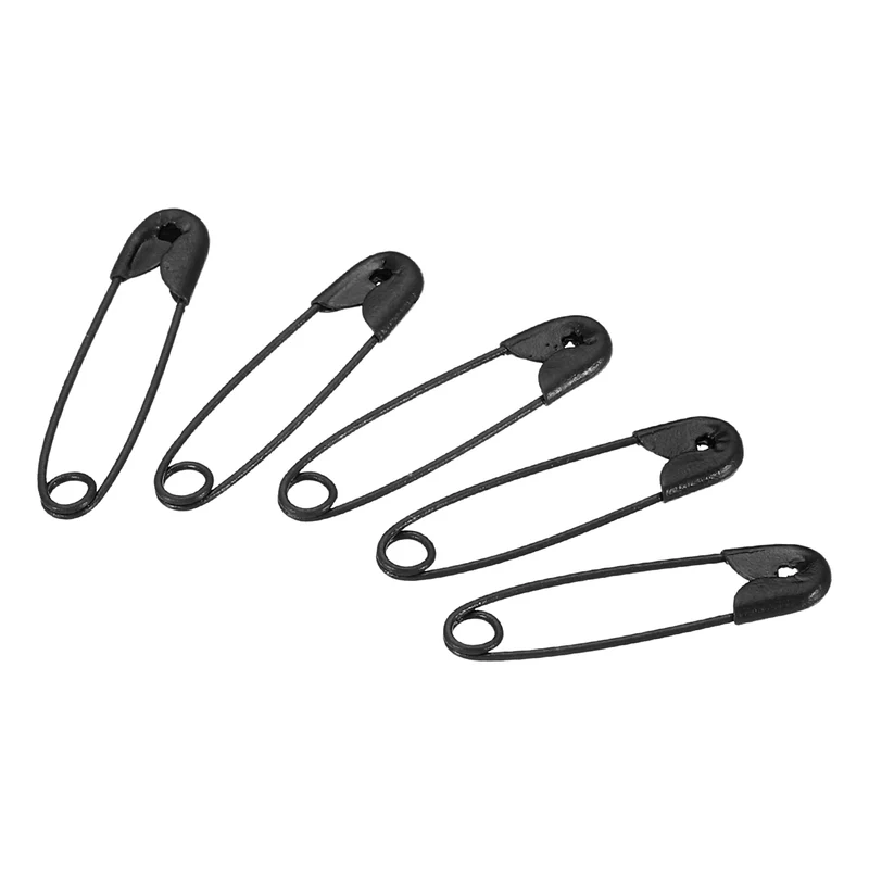 Safety Pins 0.98 Inch Metal Small Sewing Pins Black 200Pcs