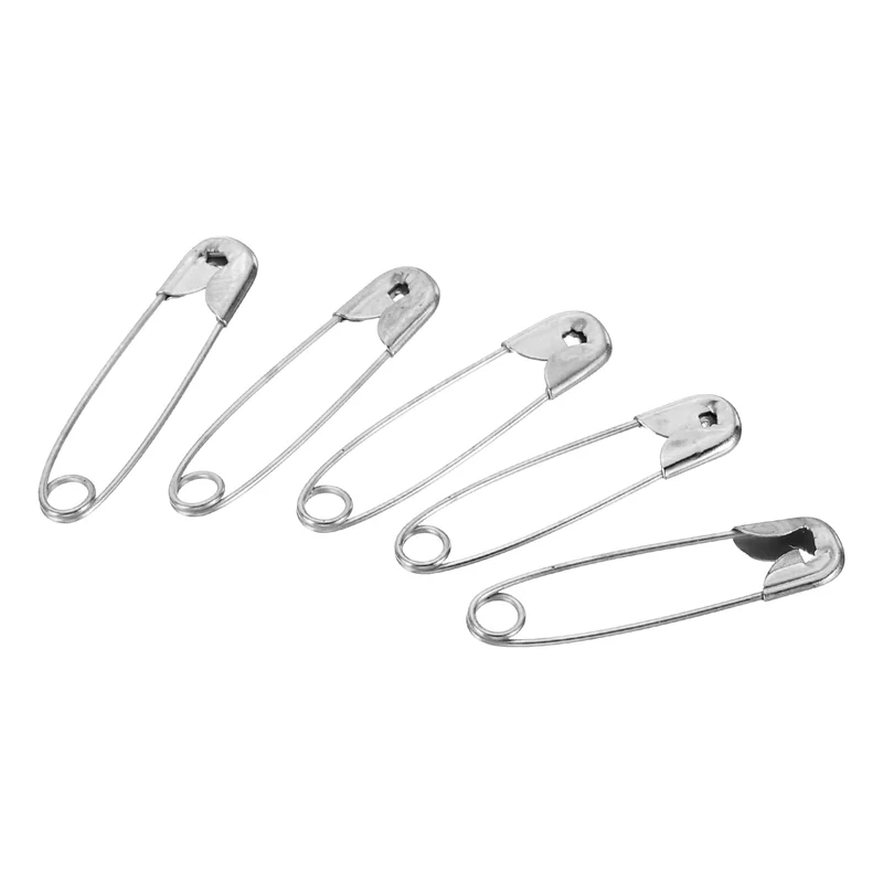 Safety Pins 0.98 Inch Metal Small Sewing Pins Silver Tone 100Pcs
