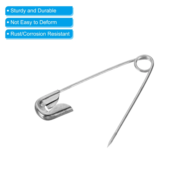 Safety Pins 0.98 Inch Metal Small Sewing Pins Silver Tone 100Pcs