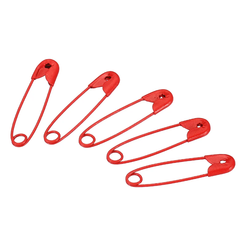 Safety Pins 0.98 Inch Metal Small Sewing Pins Red 100Pcs