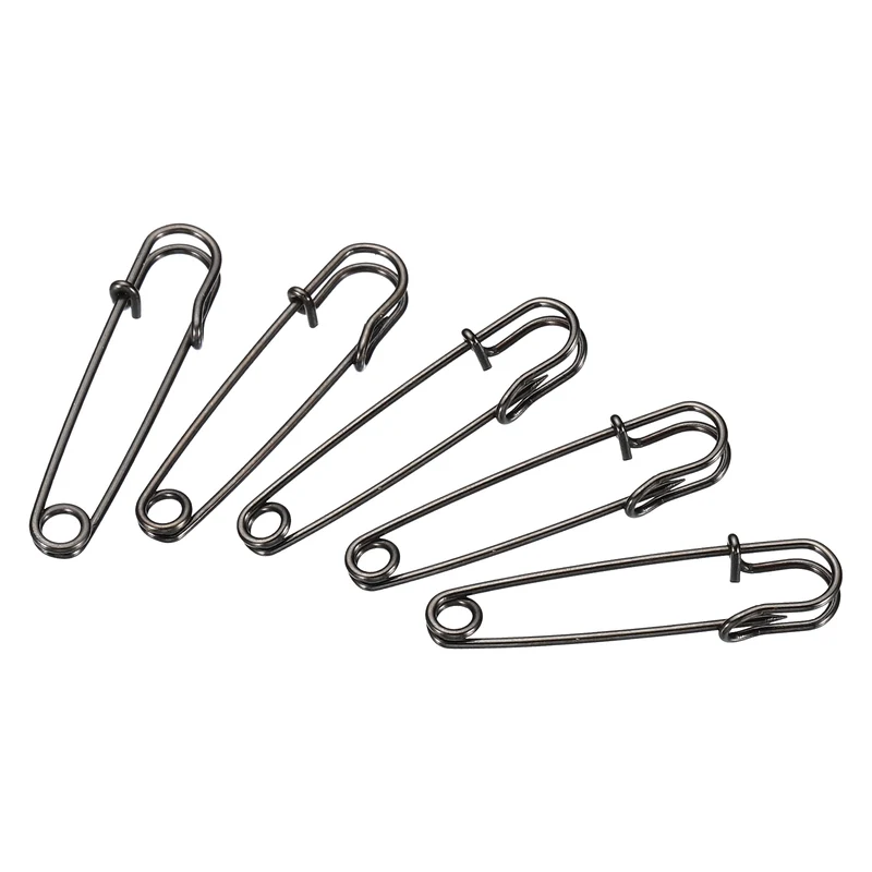20Pcs Safety Pins 1.5 Inch Large Metal Sewing Pins Black