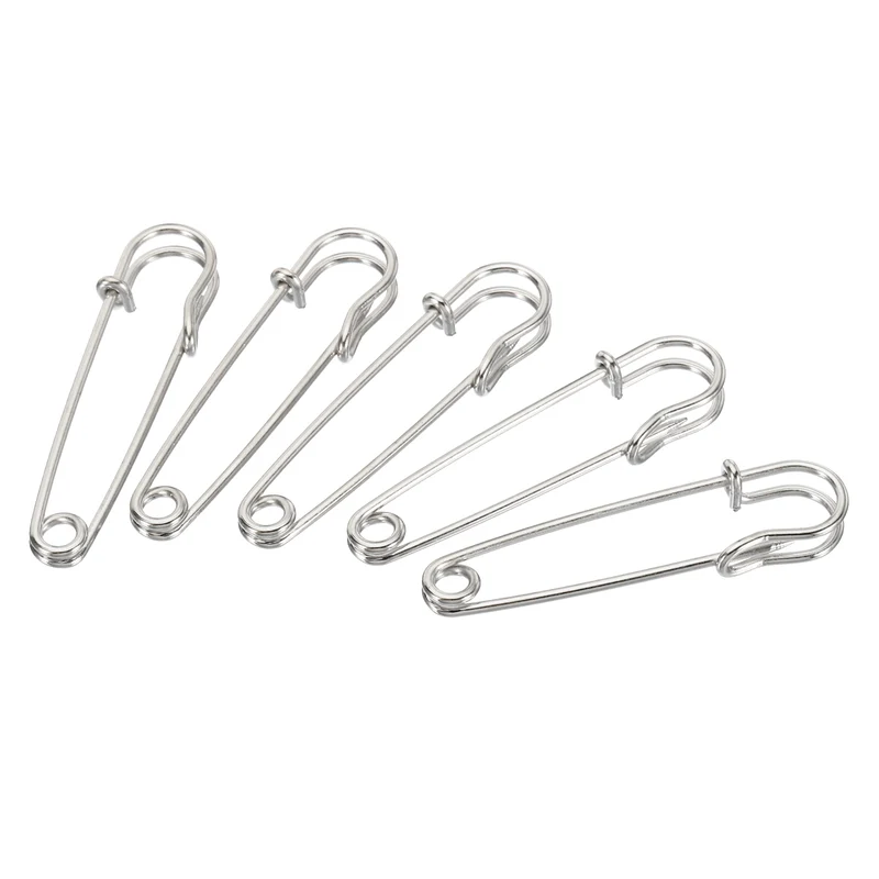 Safety Pins 1.97 Inch Large Metal Sewing Pins Silver Tone 20Pcs