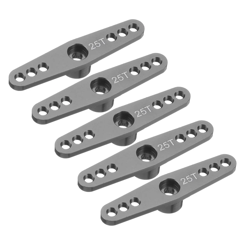 5 Pcs Aluminum Servo Horn 25T Servo Horn Steering Double Arms 47mm Titanium