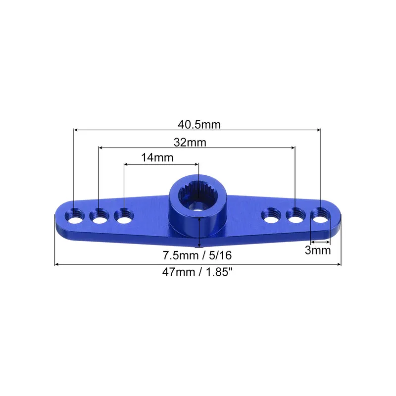 5 Pcs Aluminum Servo Horn 25T Servo Horn Steering Double Arms 47mm Dark Blue