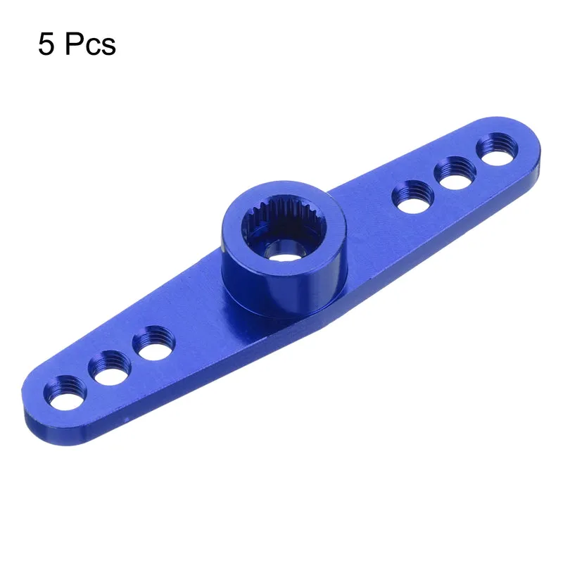 5 Pcs Aluminum Servo Horn 25T Servo Horn Steering Double Arms 47mm Dark Blue