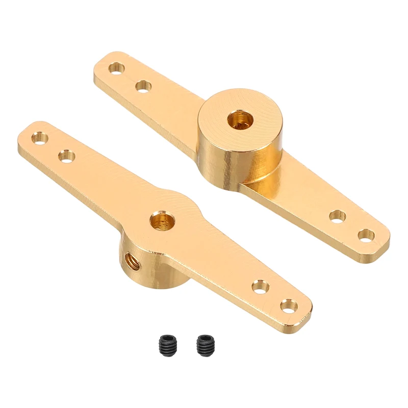 Steering Servo Arm Double Steering Arm Servo Horn 3.1mm Pack of 2 (Gold Tone)