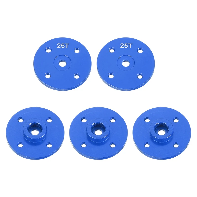 25T Servo Horn Arm Round, 25T Round Servo Horn for RC Car Pack of 5(Blue)