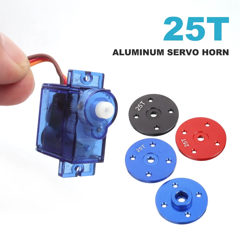 25T Servo Horn Arm Round, 25T Round Servo Horn for RC Car Pack of 5(Black)