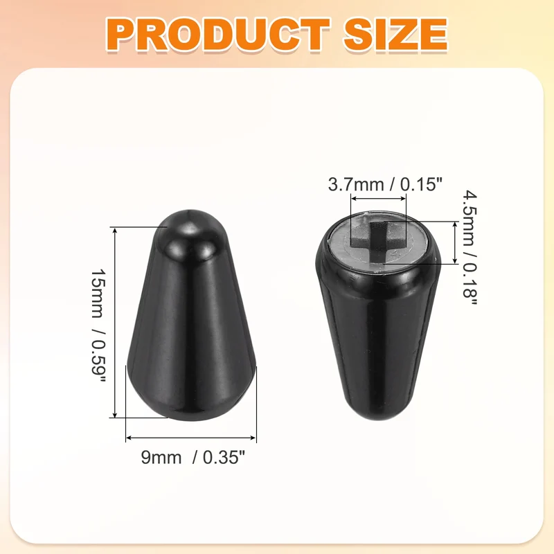 Guitar Toggle Switch Tip 3/5 Way Brass Cross Slot Black