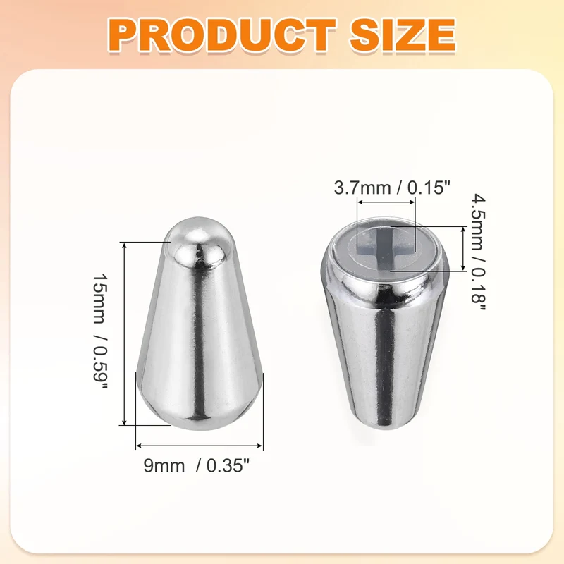 Guitar Toggle Switch Tip 3/5 Way Brass Cross Slot Silver