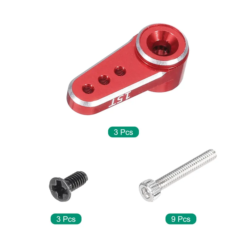 Aluminum Alloy 15T Steering Servo Arm Horn Red for DIY RC Car/Boat/Airplane Boat Accessories 3 Pcs