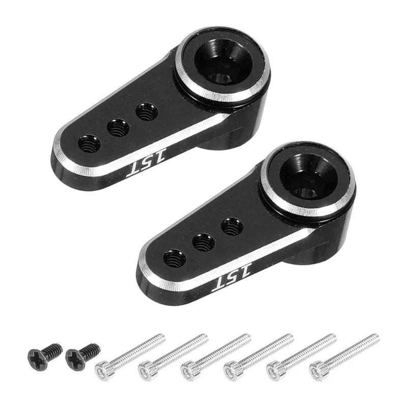 Aluminum Alloy 15T Steering Servo Arm Horn Black for DIY RC Car/Boat/Airplane Boat Accessories 2 Pcs