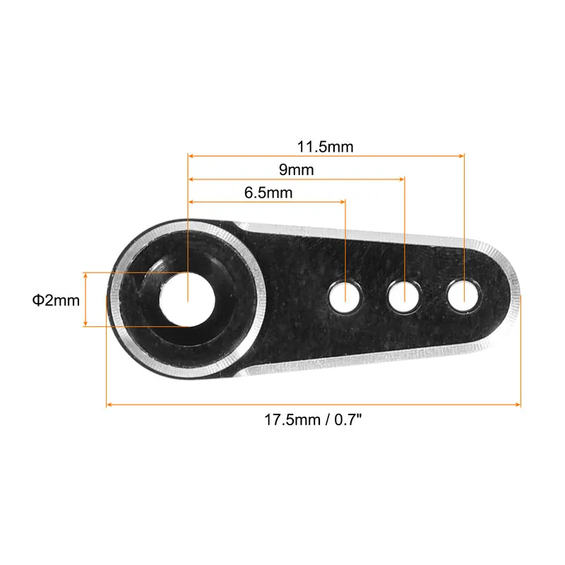 Aluminum Alloy 15T Steering Servo Arm Horn Black for DIY RC Car/Boat/Airplane Boat Accessories 2 Pcs