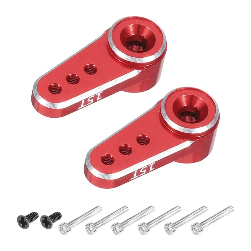 Aluminum Alloy 15T Steering Servo Arm Horn Red for DIY RC Car/Boat/Airplane Boat Accessories 2 Pcs