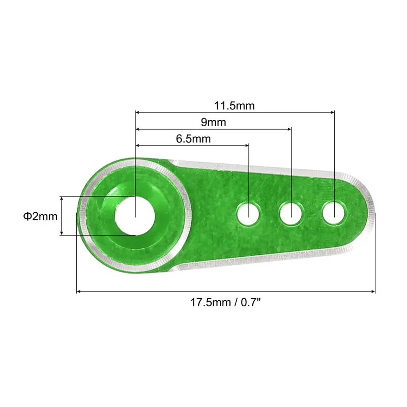 Aluminum Alloy 15T Steering Servo Arm Horn Green for DIY RC Car/Boat/Airplane Boat Accessories 2 Pcs