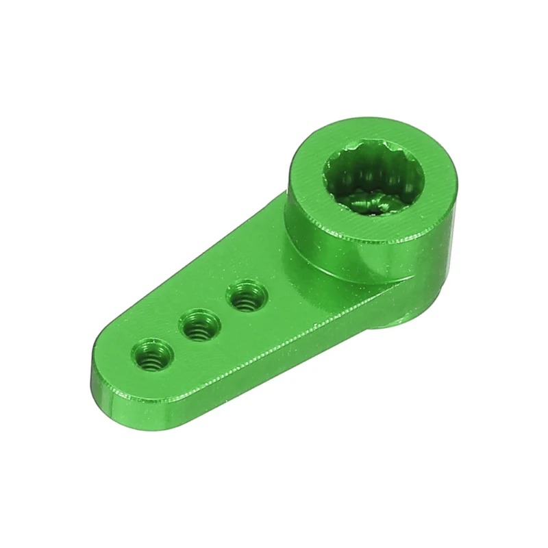 Aluminum Alloy 15T Steering Servo Arm Horn Green, Black for DIY RC Car/Boat/Airplane Boat Accessories 2 Pcs