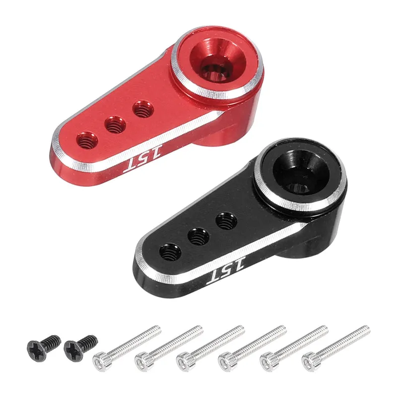 Aluminum Alloy 15T Steering Servo Arm Horn Red Black for DIY RC Car/Boat/Airplane Boat Accessories 2 Pcs