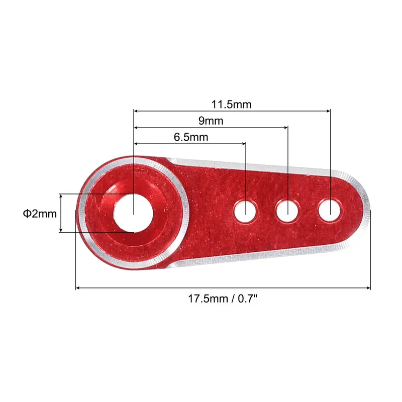 Aluminum Alloy 15T Steering Servo Arm Horn Red Black for DIY RC Car/Boat/Airplane Boat Accessories 2 Pcs