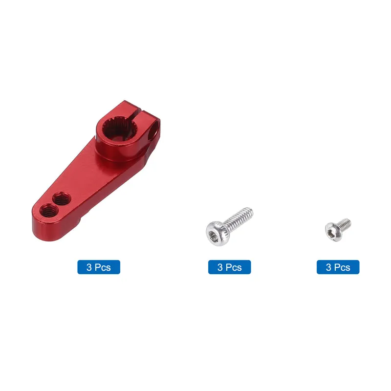 3 Pcs Aluminum Servo Horn 25T Universal Steering Arm 30mm Length Red