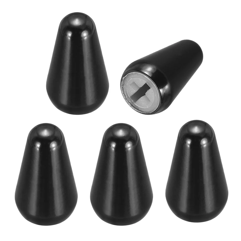 5Pcs Guitar 3/5 Way Pickup Switch Tip Cross-Slot for LP Guitar, Black