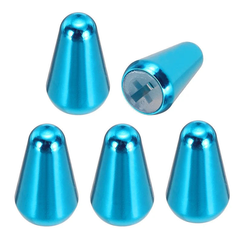 5Pcs Guitar 3/5 Way Pickup Switch Tip Cross-Slot for LP Guitar, Blue