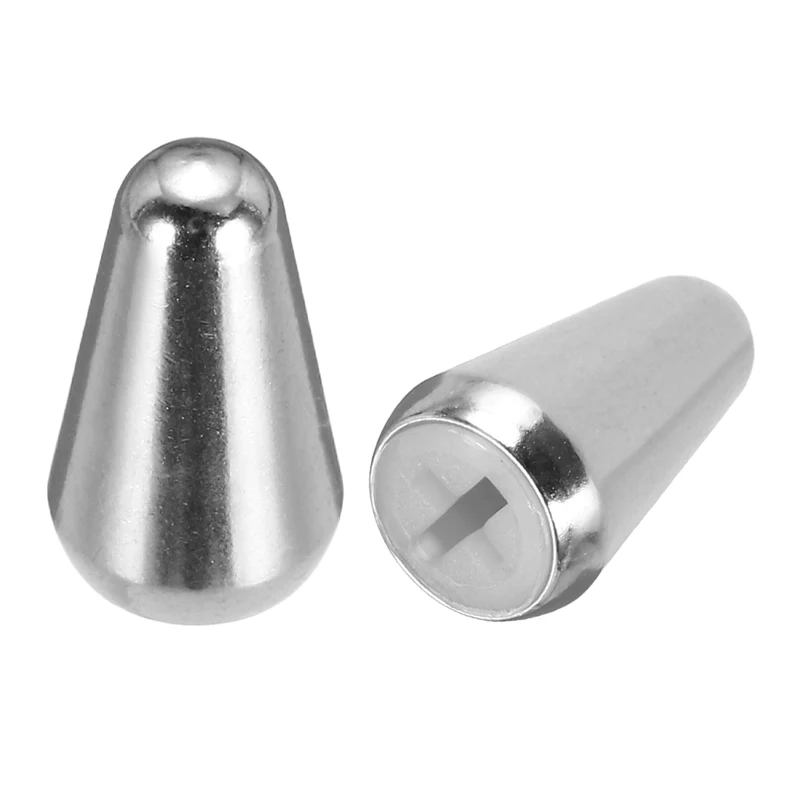 2Pcs Guitar 3/5 Way Pickup Switch Tip Cross-Slot for LP Guitar, Silver