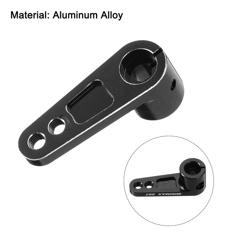 Aluminum Alloy 25T Steering Servo Arm Horn Black for 1/8 1/10 RC Car 4 Pcs