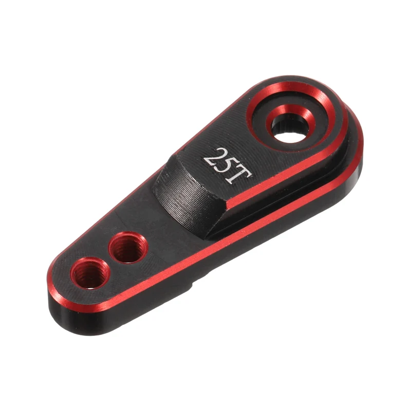Aluminum Alloy 25T Steering Servo Arm Horn Red for 1/10 RC Car/Boat/Airplane Boat Accessories 1 Pcs