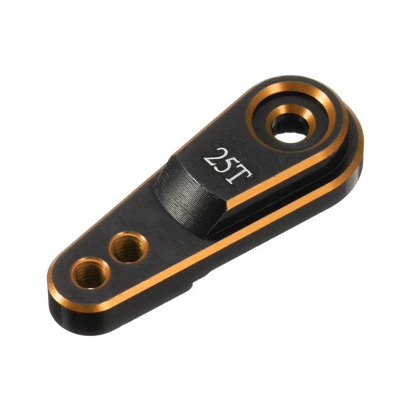 Aluminum Alloy 25T Steering Servo Arm Horn Gold for 1/10 RC Car/Boat/Airplane Boat Accessories 1 Pcs