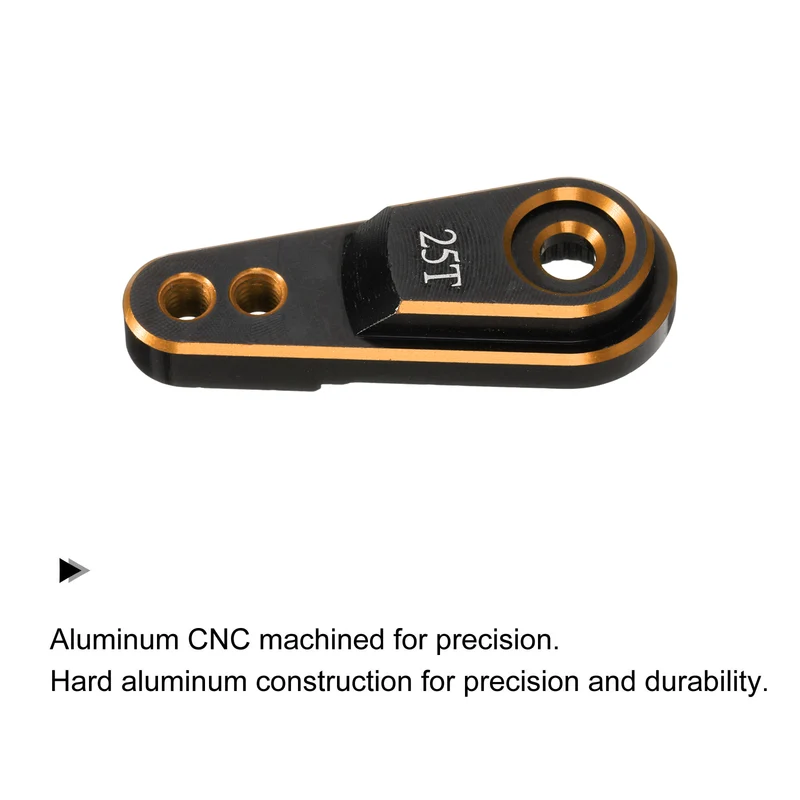 Aluminum Alloy 25T Steering Servo Arm Horn Gold for 1/10 RC Car/Boat/Airplane Boat Accessories 1 Pcs