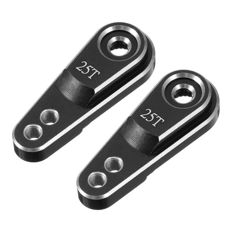 Aluminum Alloy 25T Steering Servo Arm Horn Silver for 1/10 RC Car/Boat/Airplane Boat Accessories 2 Pcs