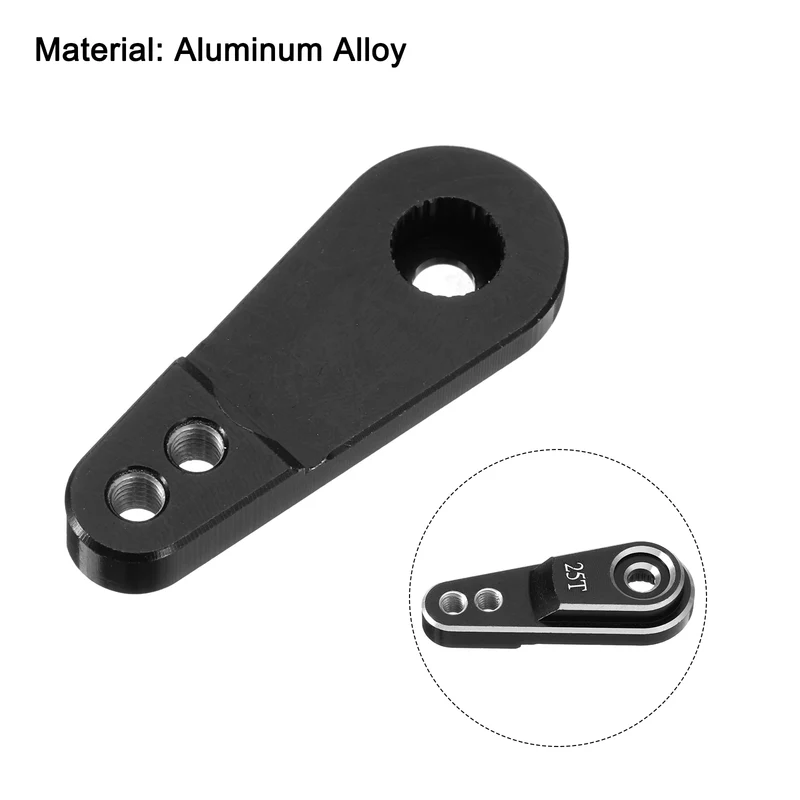 Aluminum Alloy 25T Steering Servo Arm Horn Silver for 1/10 RC Car/Boat/Airplane Boat Accessories 2 Pcs