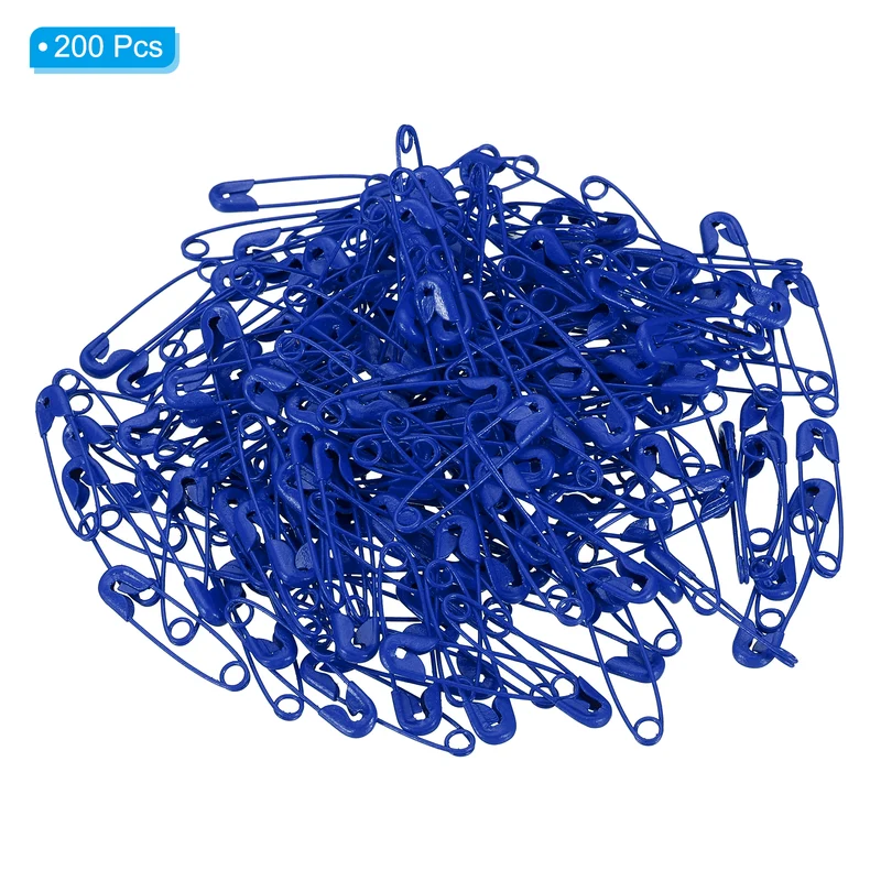 Safety Pins 0.98 Inch Metal Small Sewing Pins Blue 200Pcs