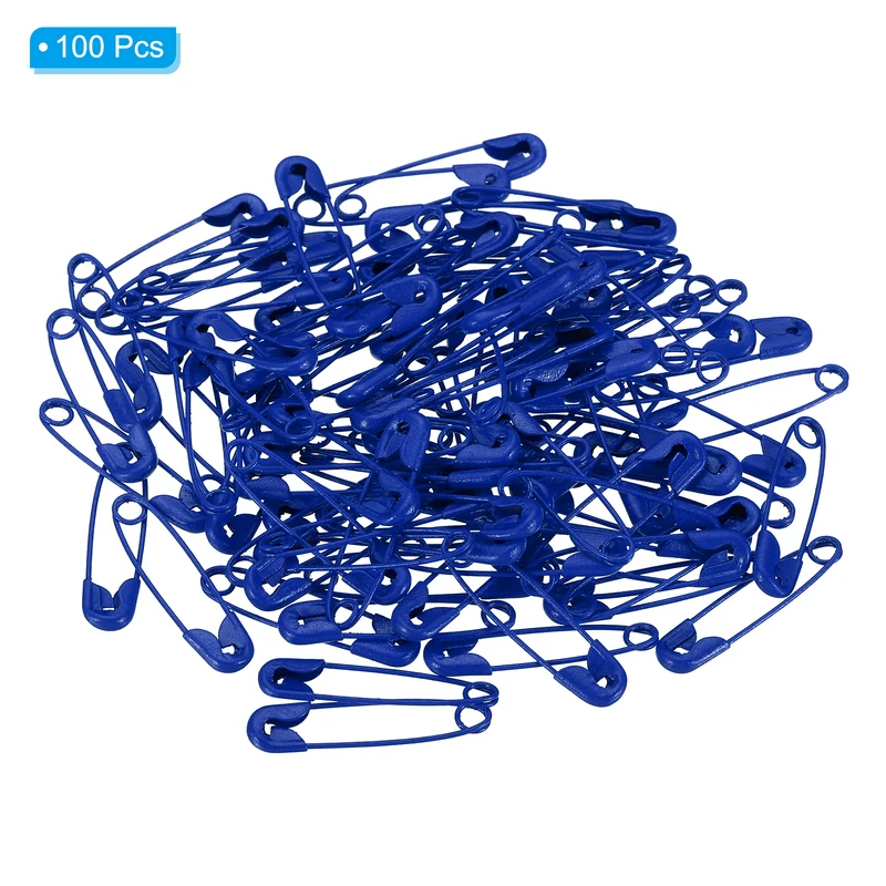 100Pcs Safety Pins 0.98 Inch Metal Small Sewing Pins Blue