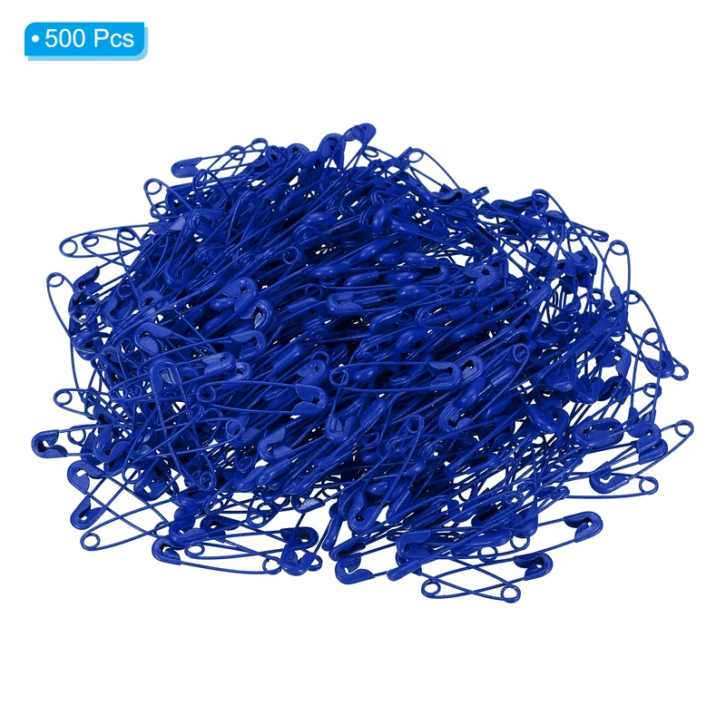 Safety Pins 0.98 Inch Metal Small Sewing Pins Blue 500Pcs