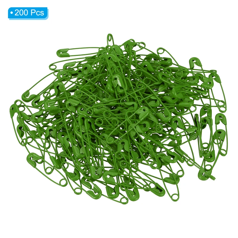 Safety Pins 0.98 Inch Metal Small Sewing Pins Green 200Pcs