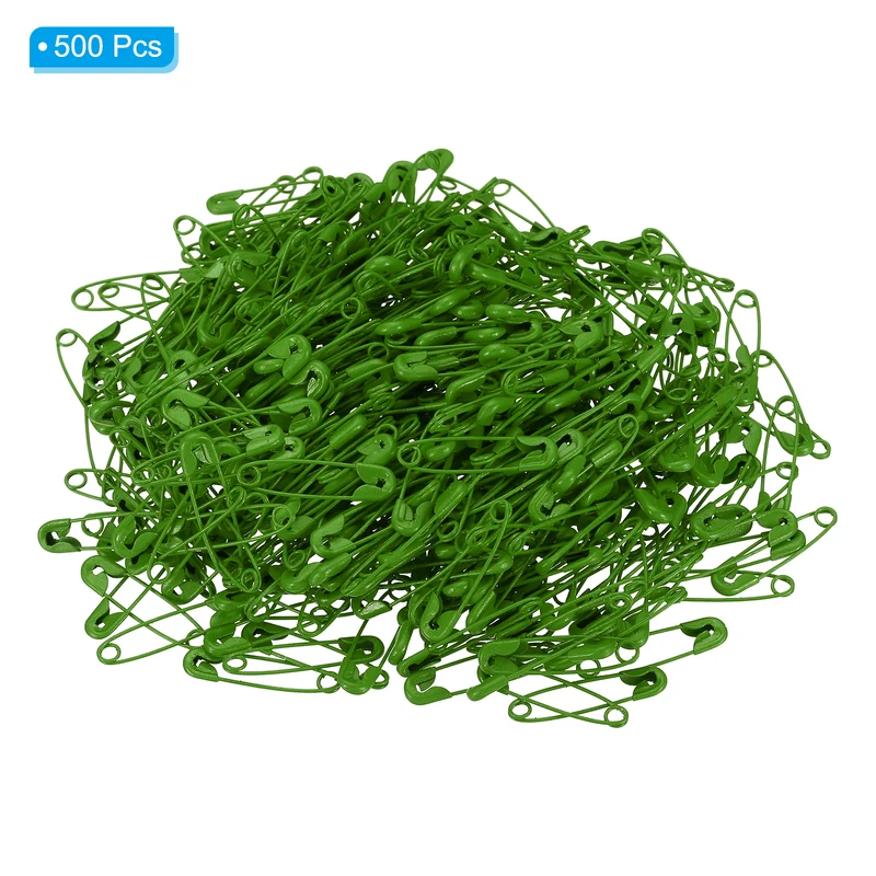 Safety Pins 0.98 Inch Metal Small Sewing Pins Green 500Pcs