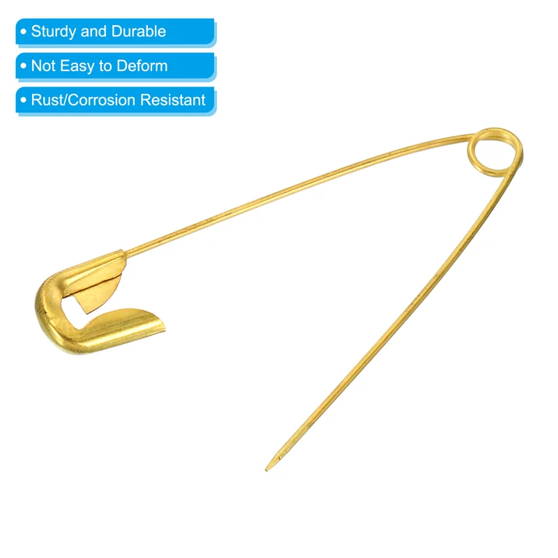 Safety Pins 2.13 Inch Nickle Plated Small Sewing Pins Gold Tone 100Pcs