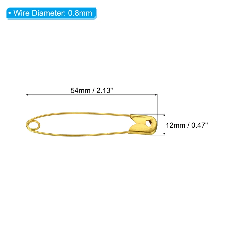 Safety Pins 2.13 Inch Nickle Plated Small Sewing Pins Gold Tone 200Pcs