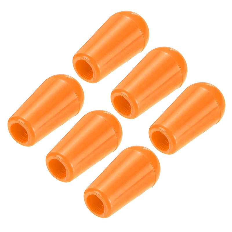3 Way Guitar Toggle Switch Tip 8/32 Threaded ABS Orange 6Pcs