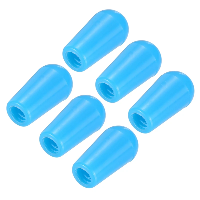 3 Way Guitar Toggle Switch Tip M4 Threaded ABS Light Blue 6Pcs