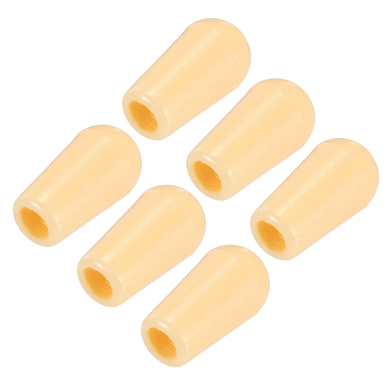 3 Way Guitar Toggle Switch Tip M4 Threaded ABS Yellow 6Pcs