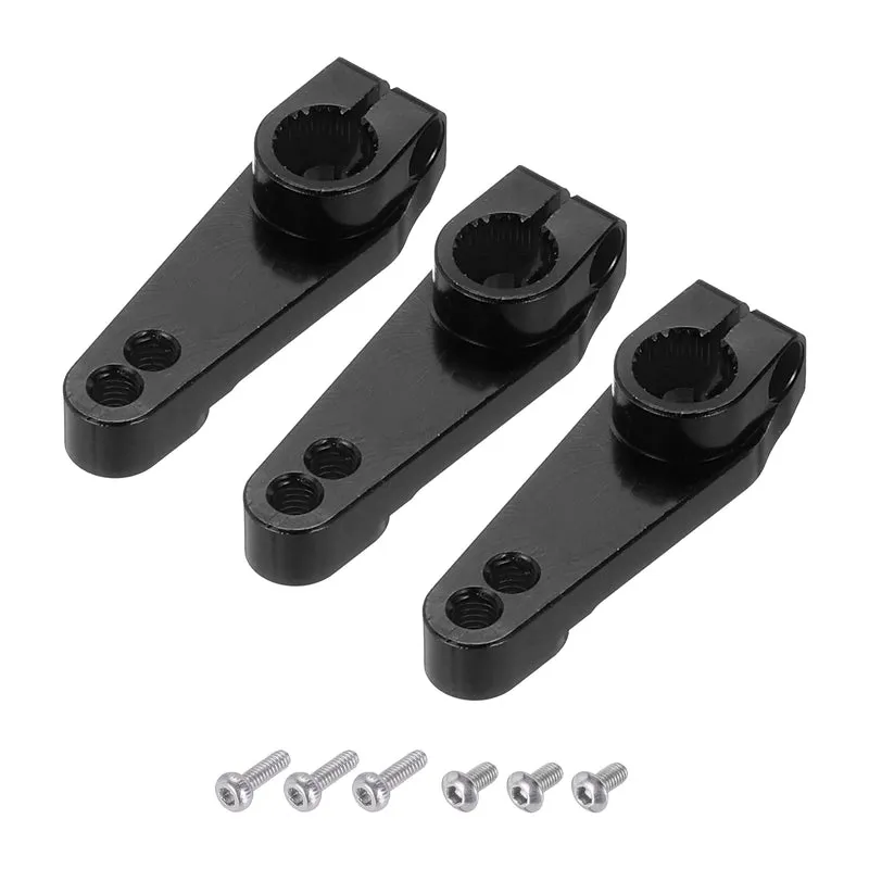 3 Pcs Aluminum Servo Horn 25T Universal Steering Arm 30mm Length Black