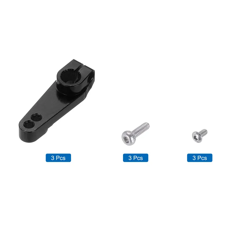 3 Pcs Aluminum Servo Horn 25T Universal Steering Arm 30mm Length Black