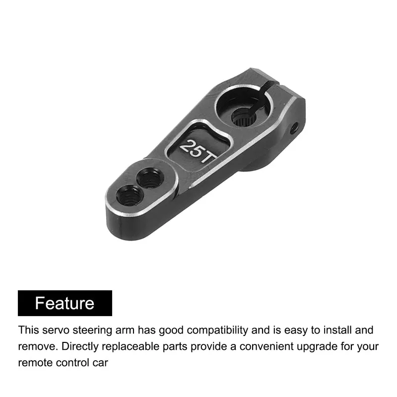 3 Pcs Aluminum Servo Horn 25T Universal Steering Arm 30mm Length Black